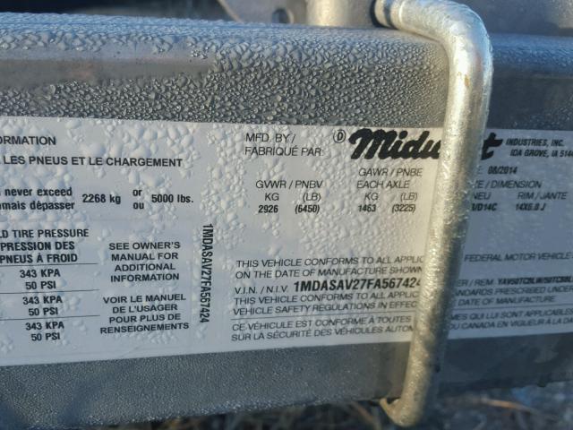 1MDASAV27FA567424 - 2015 SHOR TRAILER შავი ფოტო 10