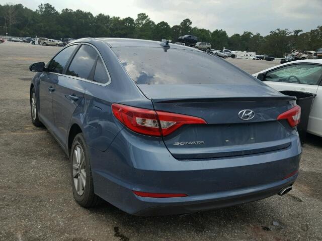 5NPE24AF5FH203665 - 2015 HYUNDAI SONATA SE BLUE photo 3