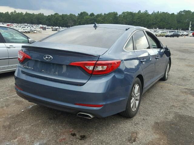 5NPE24AF5FH203665 - 2015 HYUNDAI SONATA SE BLUE photo 4