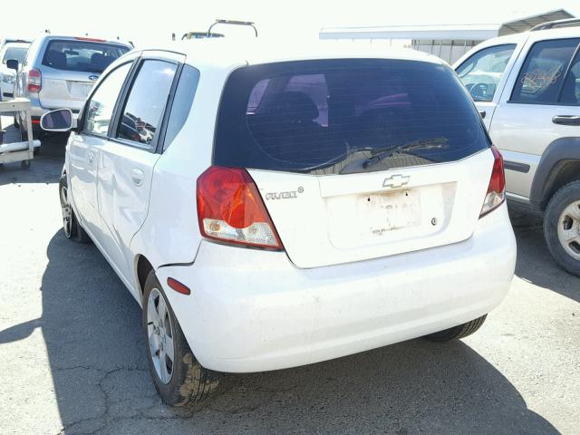 KL1TD66657B787923 - 2007 CHEVROLET AVEO BASE WHITE photo 3