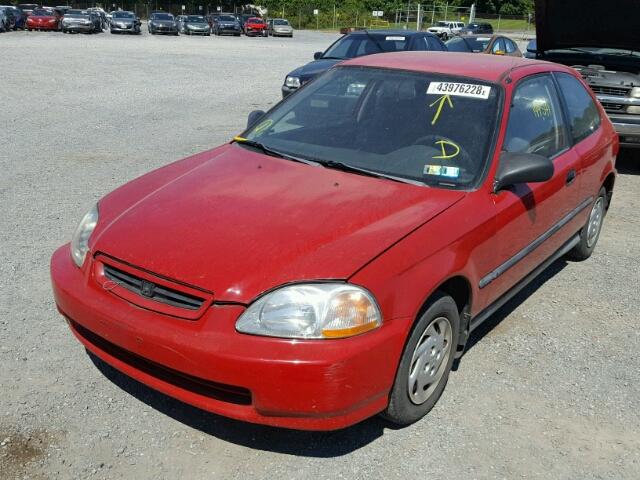 2HGEJ6442TH104655 - 1996 HONDA CIVIC DX RED photo 2