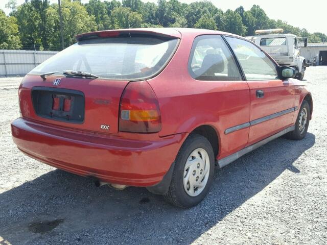 2HGEJ6442TH104655 - 1996 HONDA CIVIC DX RED photo 4