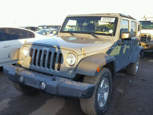 1C4BJWDG1EL218230 - 2014 JEEP WRANGLER U GRAY photo 2