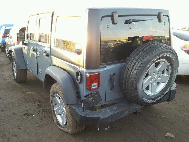 1C4BJWDG1EL218230 - 2014 JEEP WRANGLER U GRAY photo 3