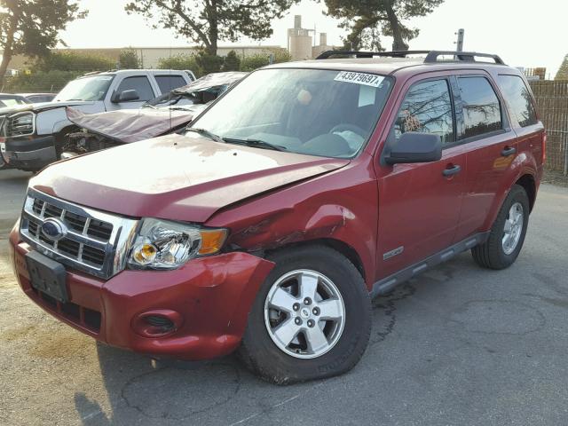 1FMCU02Z58KB66474 - 2008 FORD ESCAPE XLS RED photo 2