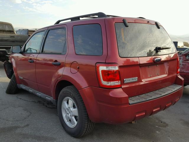 1FMCU02Z58KB66474 - 2008 FORD ESCAPE XLS RED photo 3