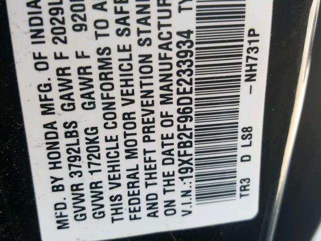 19XFB2F96DE233934 - 2013 HONDA CIVIC EXL 黑色 照片 10