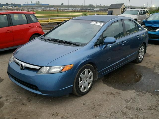 1HGFA16558L062344 - 2008 HONDA CIVIC BLUE photo 2