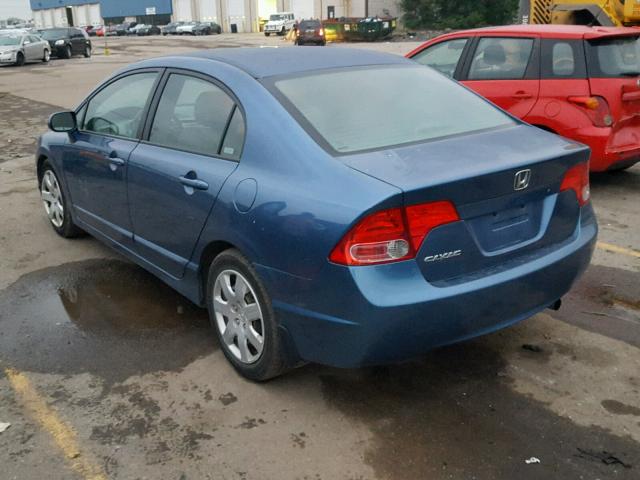 1HGFA16558L062344 - 2008 HONDA CIVIC BLUE photo 3