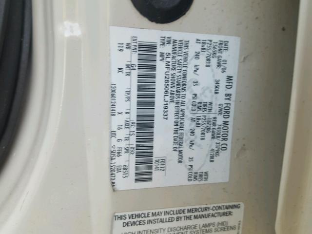 5LMFU28506LJ19337 - 2006 LINCOLN NAVIGATOR WHITE photo 10