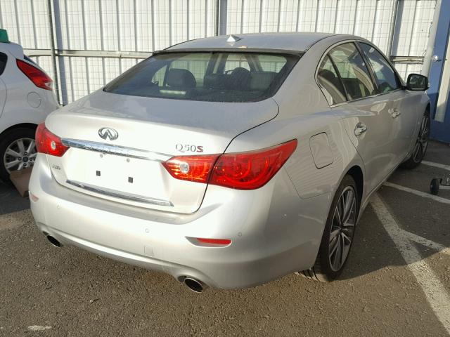 JN1BV7AR0EM680033 - 2014 INFINITI Q50 BASE SILVER photo 4