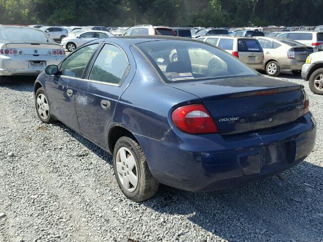 1B3ES26C75D122692 - 2005 DODGE NEON BASE BLUE photo 3