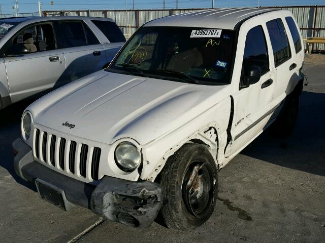 1J4GL48K62W282805 - 2002 JEEP LIBERTY SP WHITE photo 2