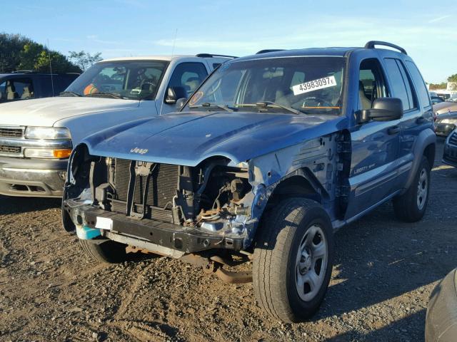 1J4GL48K83W599017 - 2003 JEEP LIBERTY SP BLUE photo 2