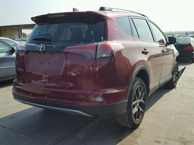 2T3NFREV7JW452263 - 2018 TOYOTA RAV4 SE RED photo 4