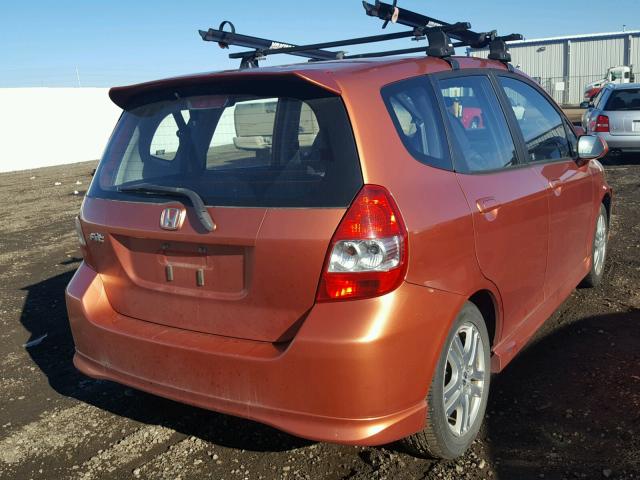 JHMGD38627S061313 - 2007 HONDA FIT S ORANGE photo 4