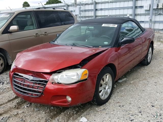 1C3EL75R94N188138 - 2004 CHRYSLER SEBRING GT RED photo 2