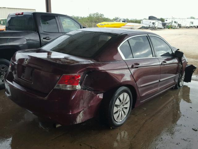 1HGCP2F36AA041039 - 2010 HONDA ACCORD LX MAROON photo 4