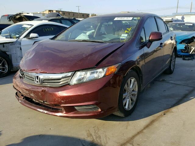 19XFB2F81CE098027 - 2012 HONDA CIVIC EX მუქწითელი ფოტო 2