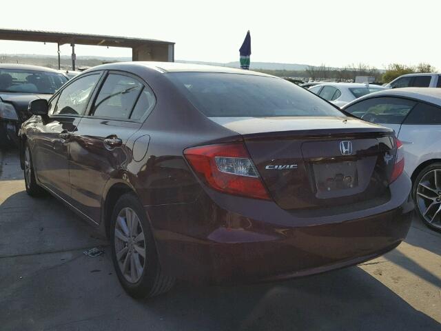 19XFB2F81CE098027 - 2012 HONDA CIVIC EX მუქწითელი ფოტო 3