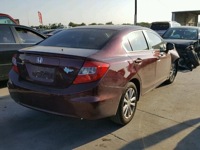 19XFB2F81CE098027 - 2012 HONDA CIVIC EX მუქწითელი ფოტო 4