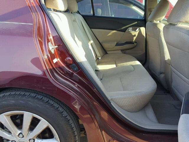 19XFB2F81CE098027 - 2012 HONDA CIVIC EX მუქწითელი ფოტო 6