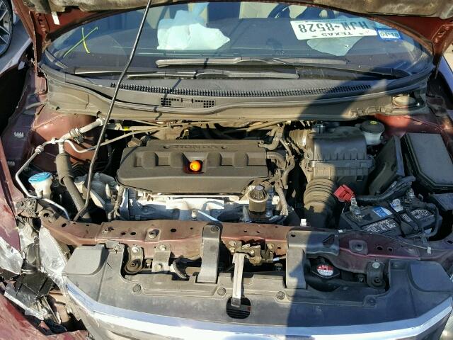 19XFB2F81CE098027 - 2012 HONDA CIVIC EX მუქწითელი ფოტო 7