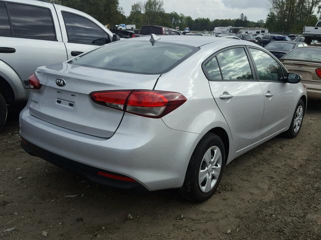 3KPFK4A72HE087202 - 2017 KIA FORTE LX SILVER photo 4