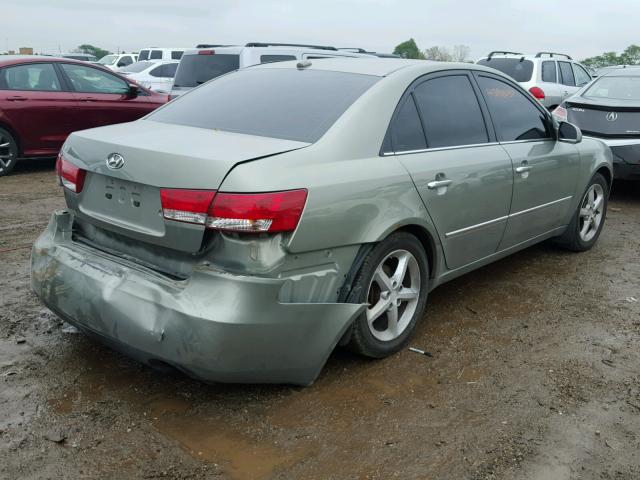 5NPEU46FX8H357438 - 2008 HYUNDAI SONATA GREEN photo 4