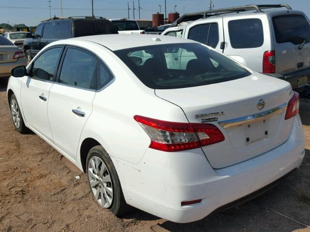 3N1AB7APXFL636894 - 2015 NISSAN SENTRA S WHITE photo 3