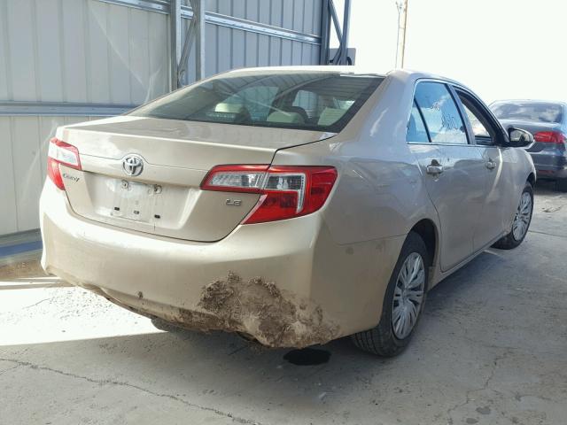 4T4BF1FK3CR272174 - 2012 TOYOTA CAMRY BASE GOLD photo 4