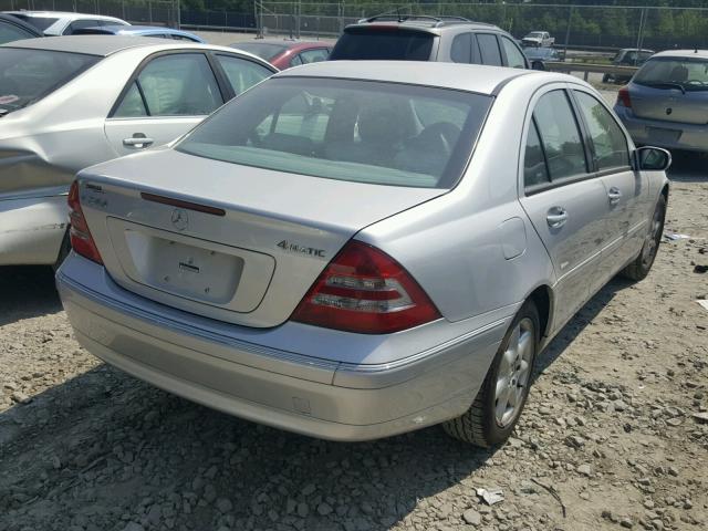 WDBRF81J23F406907 - 2003 MERCEDES-BENZ C 240 4MAT SILVER photo 4