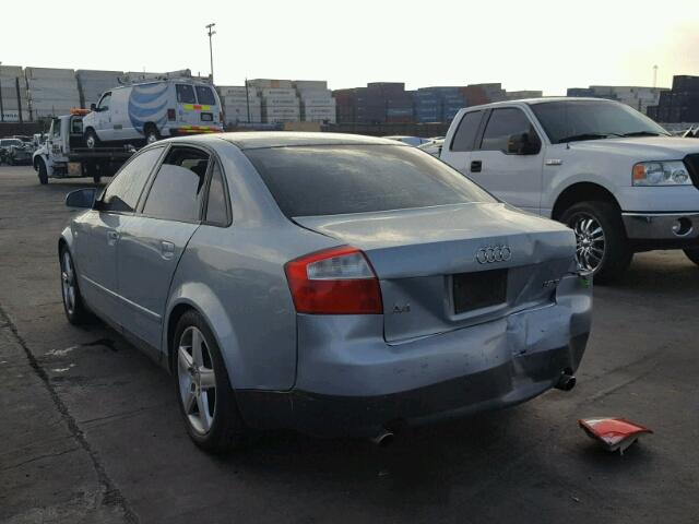 WAULC68E43A179632 - 2003 AUDI A4 BLUE photo 3