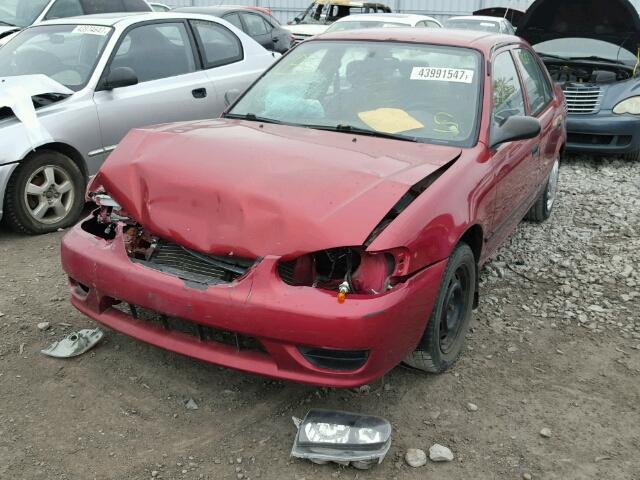 2T1BR12E62C866095 - 2002 TOYOTA COROLLA CE RED photo 2