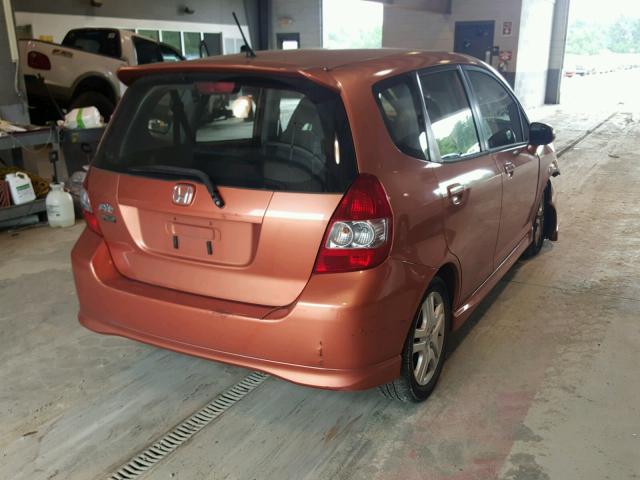 JHMGD38697S017017 - 2007 HONDA FIT S ORANGE photo 4