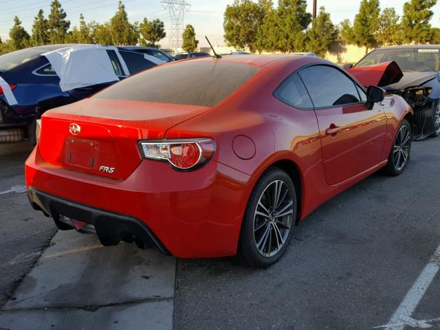 JF1ZNAA1XD1719901 - 2013 TOYOTA SCION FR-S წითელი ფოტო 4