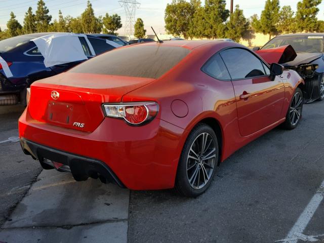 JF1ZNAA1XD1719901 - 2013 TOYOTA SCION FR-S RED photo 4