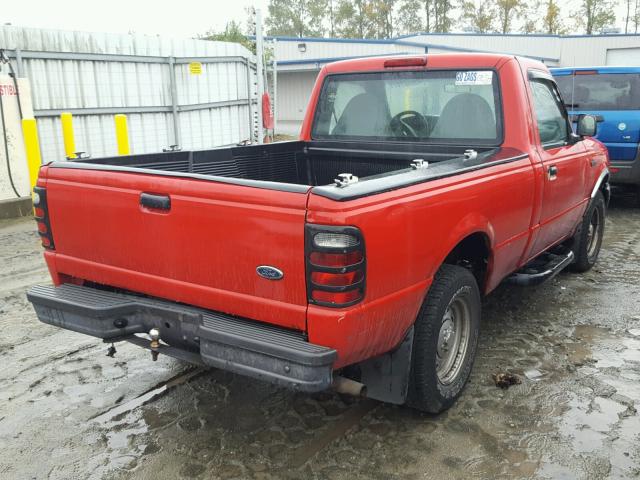 1FTYR10U61TA53058 - 2001 FORD RANGER RED photo 4