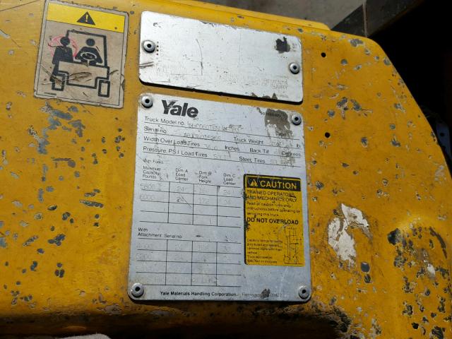 000000A833N01525S - 1995 YALE FORKLIFT YELLOW photo 10
