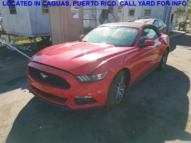 1FATP8UH5F5343606 - 2015 FORD MUSTANG RED photo 2