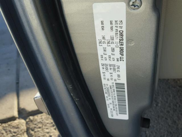 2C4RDGBG0ER235591 - 2014 DODGE GRAND CARA GRAY photo 10