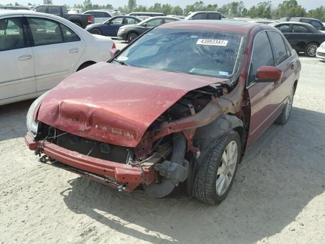 1HGCM66827A033850 - 2007 HONDA ACCORD EX RED photo 2