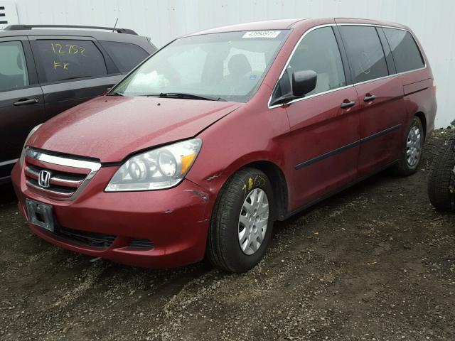 5FNRL38246B118018 - 2006 HONDA ODYSSEY LX BURGUNDY photo 2