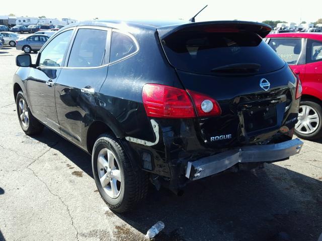 JN8AS5MV1AW149702 - 2010 NISSAN ROGUE BLACK photo 3