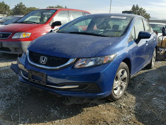 19XFB2F52EE238708 - 2014 HONDA CIVIC LX BLUE photo 2