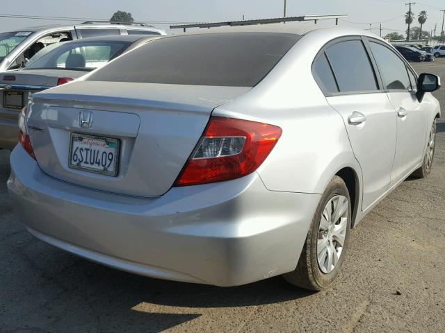 19XFB2F5XCE308243 - 2012 HONDA CIVIC LX SILVER photo 4