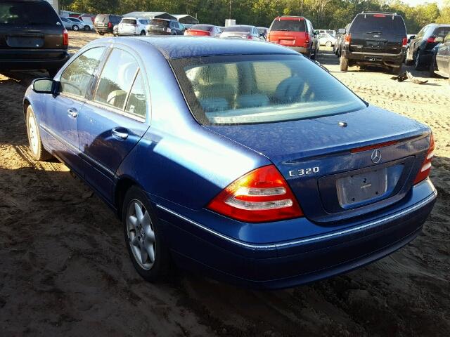 WDBRF64J63F436881 - 2003 MERCEDES-BENZ C 320 BLUE photo 3