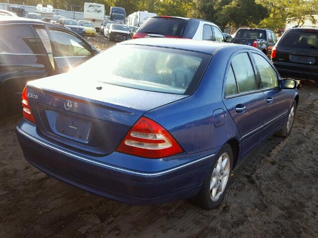 WDBRF64J63F436881 - 2003 MERCEDES-BENZ C 320 BLUE photo 4