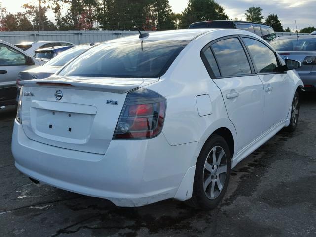 3N1AB6AP6BL707240 - 2011 NISSAN SENTRA WHITE photo 4