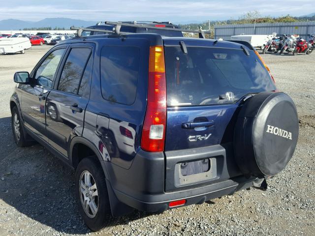 JHLRD78832C027745 - 2002 HONDA CR-V BLUE photo 3